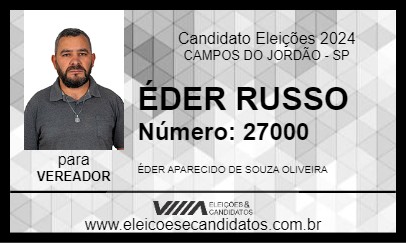 Candidato ÉDER RUSSO 2024 - CAMPOS DO JORDÃO - Eleições