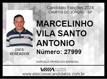 Candidato MARCELINHO  VILA SANTO ANTONIO 2024 - CAMPOS DO JORDÃO - Eleições