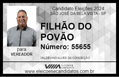 Candidato FILHÃO DO POVÃO 2024 - SÃO JOSÉ DA BELA VISTA - Eleições