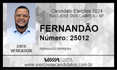 Candidato FERNANDÃO 2024 - SÃO JOSÉ DOS CAMPOS - Eleições