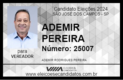 Candidato ADEMIR PEREIRA 2024 - SÃO JOSÉ DOS CAMPOS - Eleições