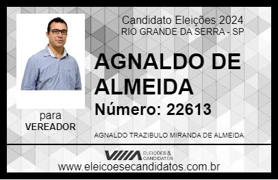 Candidato AGNALDO  DE  ALMEIDA 2024 - RIO GRANDE DA SERRA - Eleições