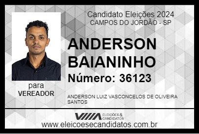 Candidato ANDERSON BAIANINHO 2024 - CAMPOS DO JORDÃO - Eleições