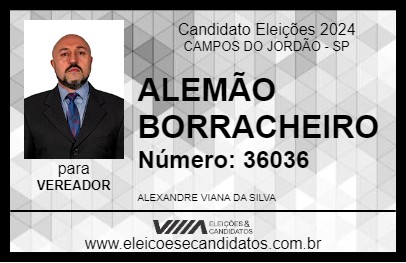 Candidato ALEMÃO BORRACHEIRO 2024 - CAMPOS DO JORDÃO - Eleições