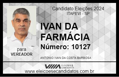 Candidato IVAN DA FARMÁCIA 2024 - ITAPEVI - Eleições