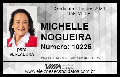 Candidato MICHELLE NOGUEIRA 2024 - ITAPEVI - Eleições