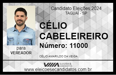 Candidato CÉLIO CABELEIREIRO 2024 - TAGUAÍ - Eleições