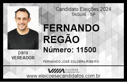 Candidato FERNANDO REGÃO 2024 - TAGUAÍ - Eleições