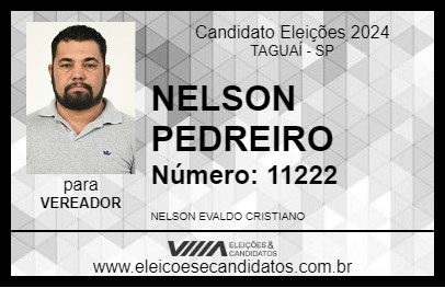 Candidato NELSON PEDREIRO 2024 - TAGUAÍ - Eleições