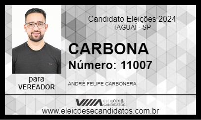 Candidato CARBONA 2024 - TAGUAÍ - Eleições