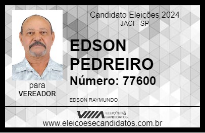 Candidato EDSON PEDREIRO 2024 - JACI - Eleições