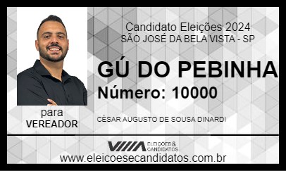 Candidato GÚ DO PEBINHA 2024 - SÃO JOSÉ DA BELA VISTA - Eleições