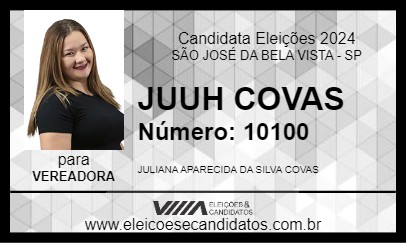 Candidato JUUH COVAS 2024 - SÃO JOSÉ DA BELA VISTA - Eleições