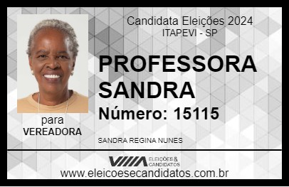 Candidato PROFESSORA SANDRA 2024 - ITAPEVI - Eleições