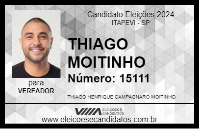 Candidato THIAGO MOITINHO 2024 - ITAPEVI - Eleições