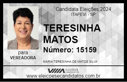 Candidato TERESINHA MATOS 2024 - ITAPEVI - Eleições