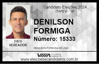 Candidato DENILSON FORMIGA 2024 - ITAPEVI - Eleições