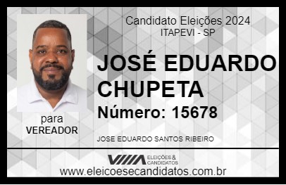 Candidato JOSÉ EDUARDO CHUPETA 2024 - ITAPEVI - Eleições