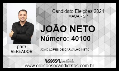 Candidato JOÃO NETO 2024 - MAUÁ - Eleições