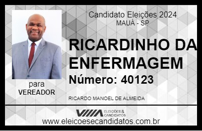 Candidato RICARDINHO DA ENFERMAGEM 2024 - MAUÁ - Eleições