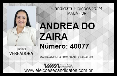 Candidato ANDREA DO ZAIRA 2024 - MAUÁ - Eleições