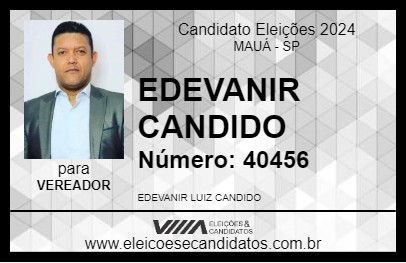 Candidato EDEVANIR CANDIDO 2024 - MAUÁ - Eleições