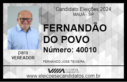 Candidato FERNANDÃO DO POVO 2024 - MAUÁ - Eleições