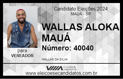 Candidato WALLAS ALOKA MAUÁ 2024 - MAUÁ - Eleições