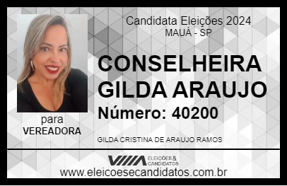 Candidato PROFESSORA GILDA ARAUJO 2024 - MAUÁ - Eleições