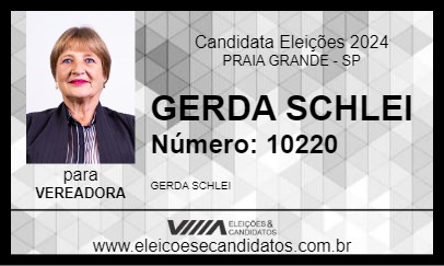 Candidato GERDA SCHLEI 2024 - PRAIA GRANDE - Eleições