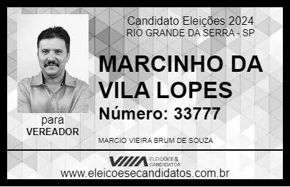 Candidato MARCINHO DA VILA LOPES 2024 - RIO GRANDE DA SERRA - Eleições