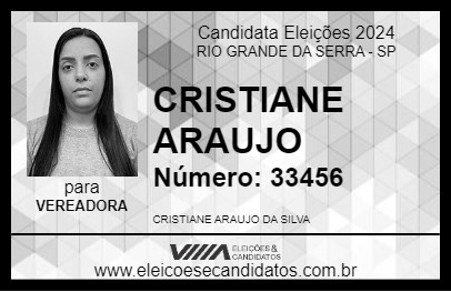 Candidato CRISTIANE ARAUJO 2024 - RIO GRANDE DA SERRA - Eleições