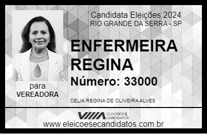 Candidato ENFERMEIRA REGINA 2024 - RIO GRANDE DA SERRA - Eleições