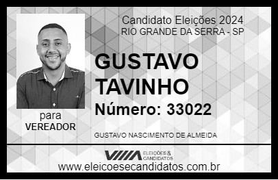 Candidato GUSTAVO TAVINHO 2024 - RIO GRANDE DA SERRA - Eleições