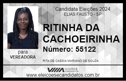 Candidato RITINHA DA CACHOEIRINHA 2024 - ELIAS FAUSTO - Eleições