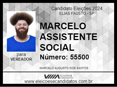 Candidato MARCELO ASSISTENTE SOCIAL 2024 - ELIAS FAUSTO - Eleições