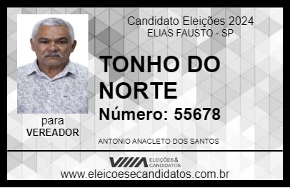 Candidato TONHO DO NORTE 2024 - ELIAS FAUSTO - Eleições