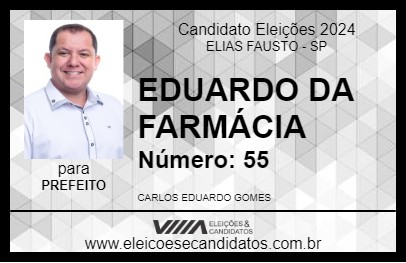 Candidato EDUARDO DA FARMÁCIA 2024 - ELIAS FAUSTO - Eleições