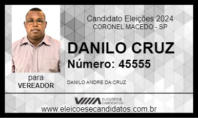 Candidato DANILO CRUZ 2024 - CORONEL MACEDO - Eleições