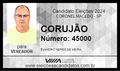 Candidato EVANDRO NERES CORUJÃO 2024 - CORONEL MACEDO - Eleições