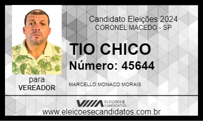 Candidato TIO CHICO 2024 - CORONEL MACEDO - Eleições