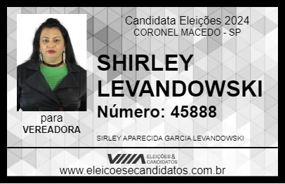 Candidato SHIRLEY LEVANDOWSKI 2024 - CORONEL MACEDO - Eleições