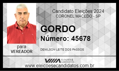 Candidato GORDO 2024 - CORONEL MACEDO - Eleições