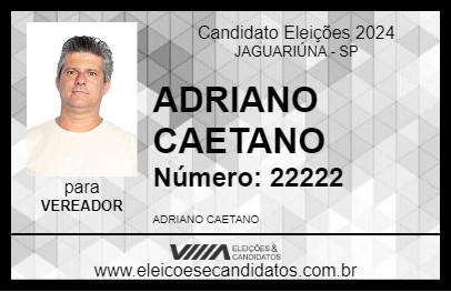 Candidato ADRIANO CAETANO 2024 - JAGUARIÚNA - Eleições