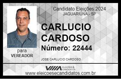 Candidato CARLUCIO CARDOSO 2024 - JAGUARIÚNA - Eleições