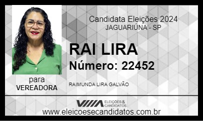 Candidato RAI LIRA 2024 - JAGUARIÚNA - Eleições