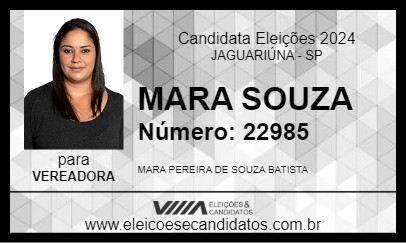 Candidato MARA SOUZA 2024 - JAGUARIÚNA - Eleições