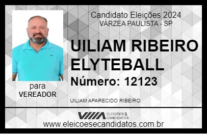 Candidato UILIAM RIBEIRO ELYTEBALL 2024 - VÁRZEA PAULISTA - Eleições