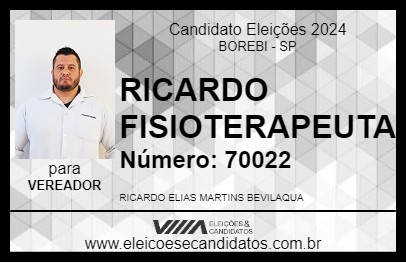 Candidato RICARDO FISIOTERAPEUTA 2024 - BOREBI - Eleições