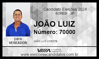 Candidato JOÃO LUIZ 2024 - BOREBI - Eleições